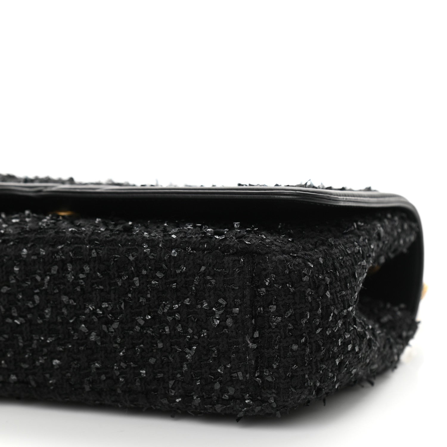 Chanel Tweed Calfskin Quilted Medium CC Filigree Flap Black 10 of 11