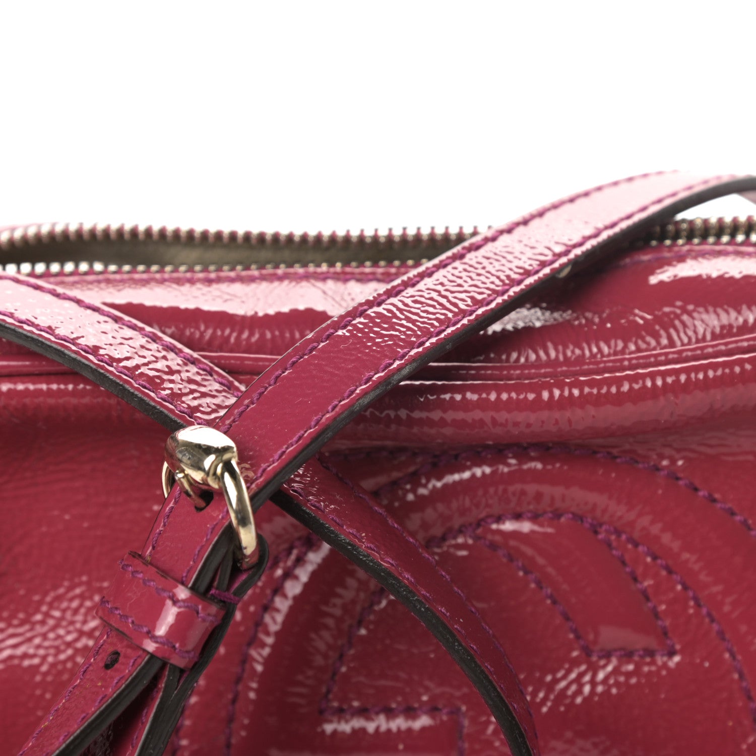 Gucci Soft Patent Small Soho Disco Bag Bright Bougainvillea 18 of 18