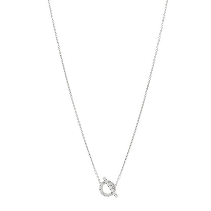 Hermes 18K White Gold Diamond Finesse Pendant Necklace 1 of 5