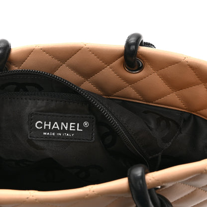 Chanel Calfskin Quilted Medium Cambon Tote Beige Black 6 of 15