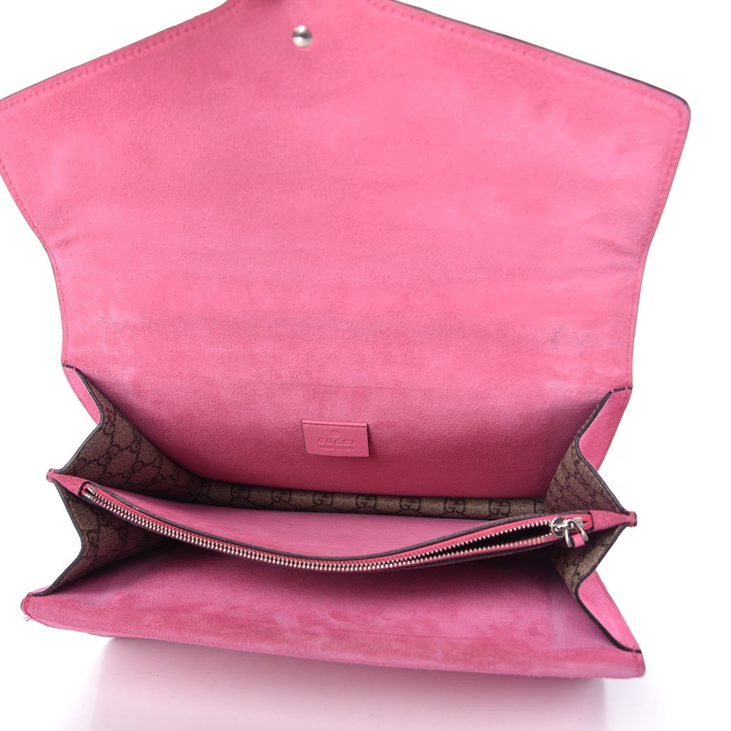 Gucci GG Supreme Monogram Suede Pierced Heart Embroidered Medium Dionysus Shoulder Bag Beige Ebony Pink Tropical Flower 5 of 10