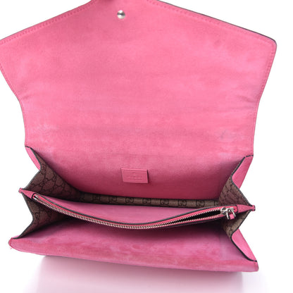 Gucci GG Supreme Monogram Suede Pierced Heart Embroidered Medium Dionysus Shoulder Bag Beige Ebony Pink Tropical Flower 5 of 10