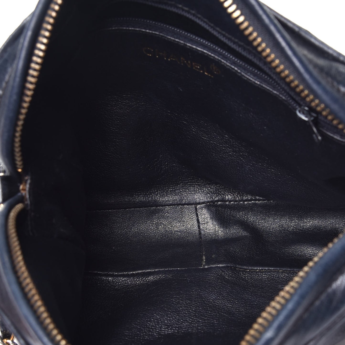 Lambskin Quilted CC Tassel Camera Case Navy