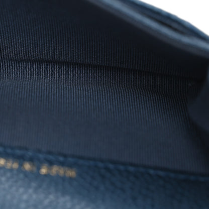 Chanel Metallic Caviar Quilted Flap Card Holder Dark Blue 5 of 13