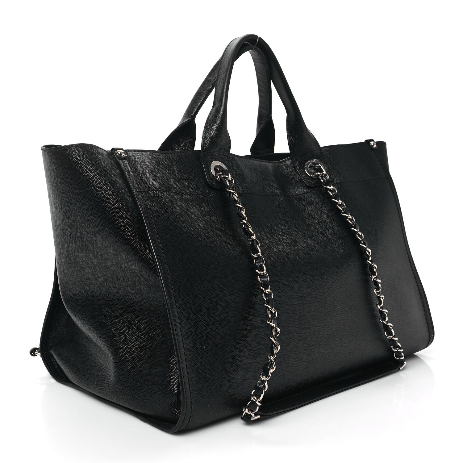 Chanel Caviar Medium Studded Deauville Tote Black 3 of 14