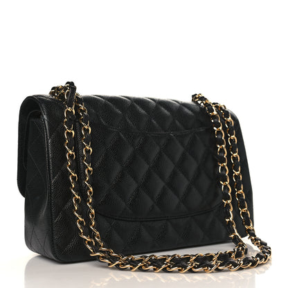 Chanel Caviar Quilted Jumbo Double Flap Black 3 of 10