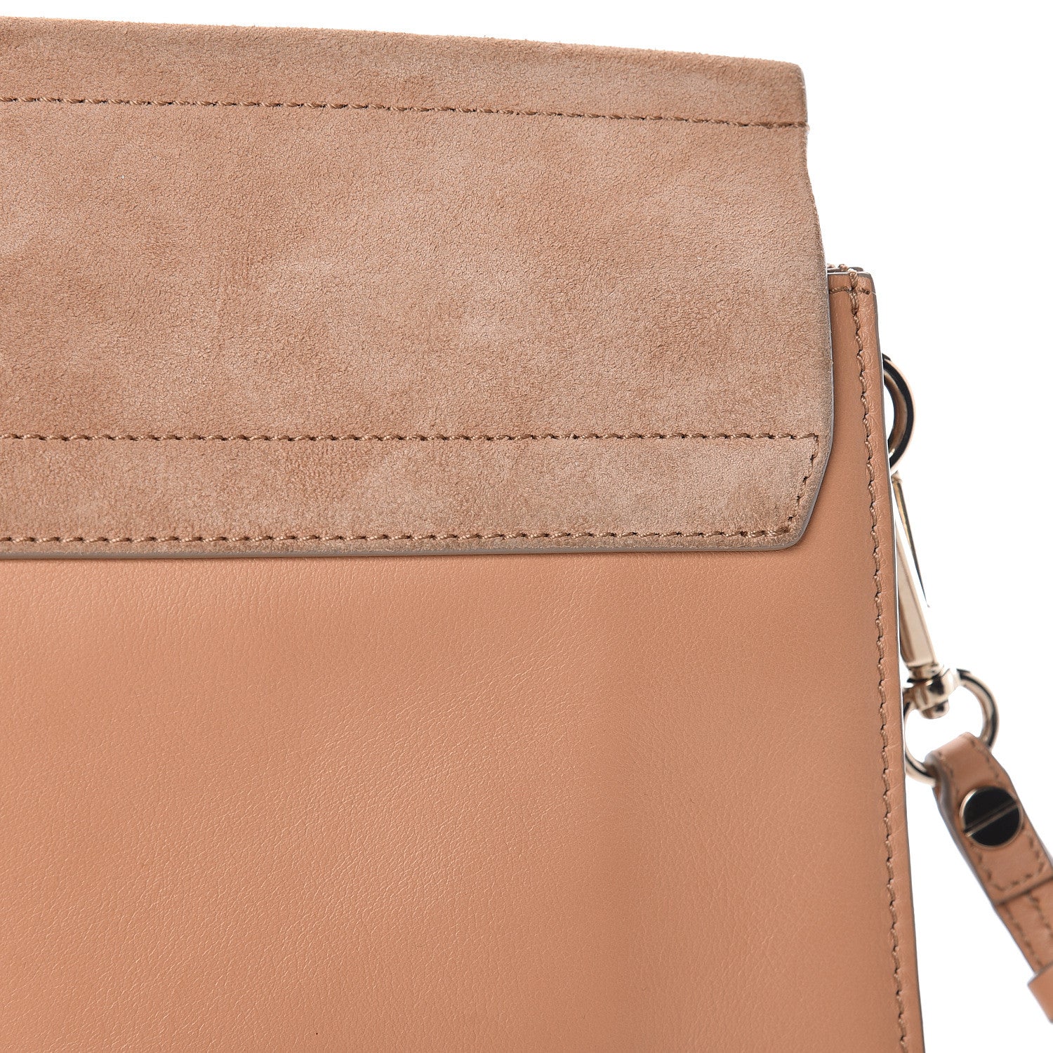 Chloe Calfskin Suede Medium Faye Shoulder Bag Blushy Pink 12 of 14
