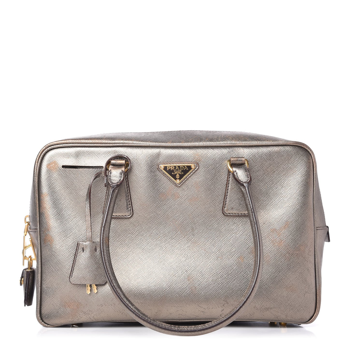 Metallic Saffiano Sport Bauletto Pirite