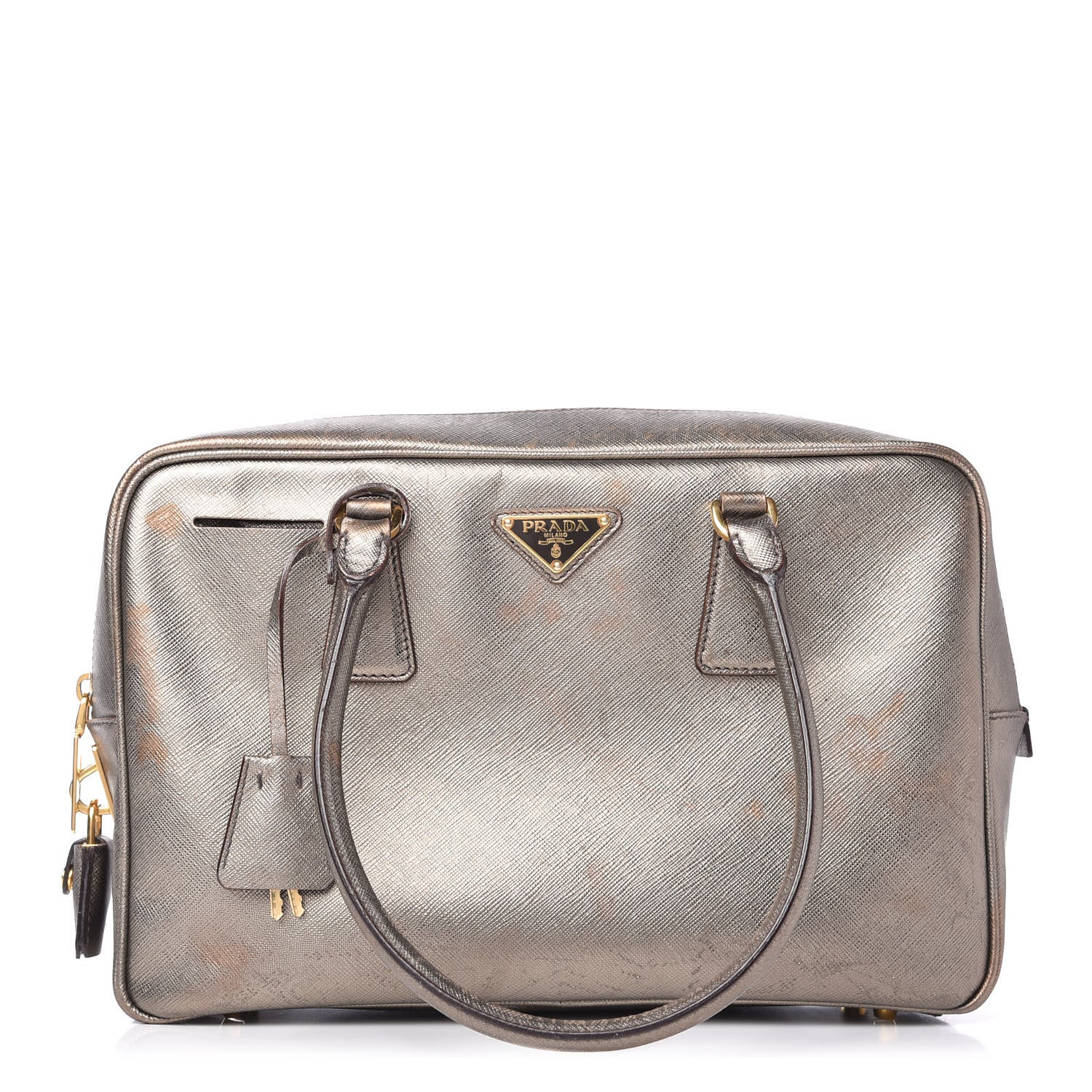 Prada Metallic Saffiano Sport Bauletto Pirite 1 of 10