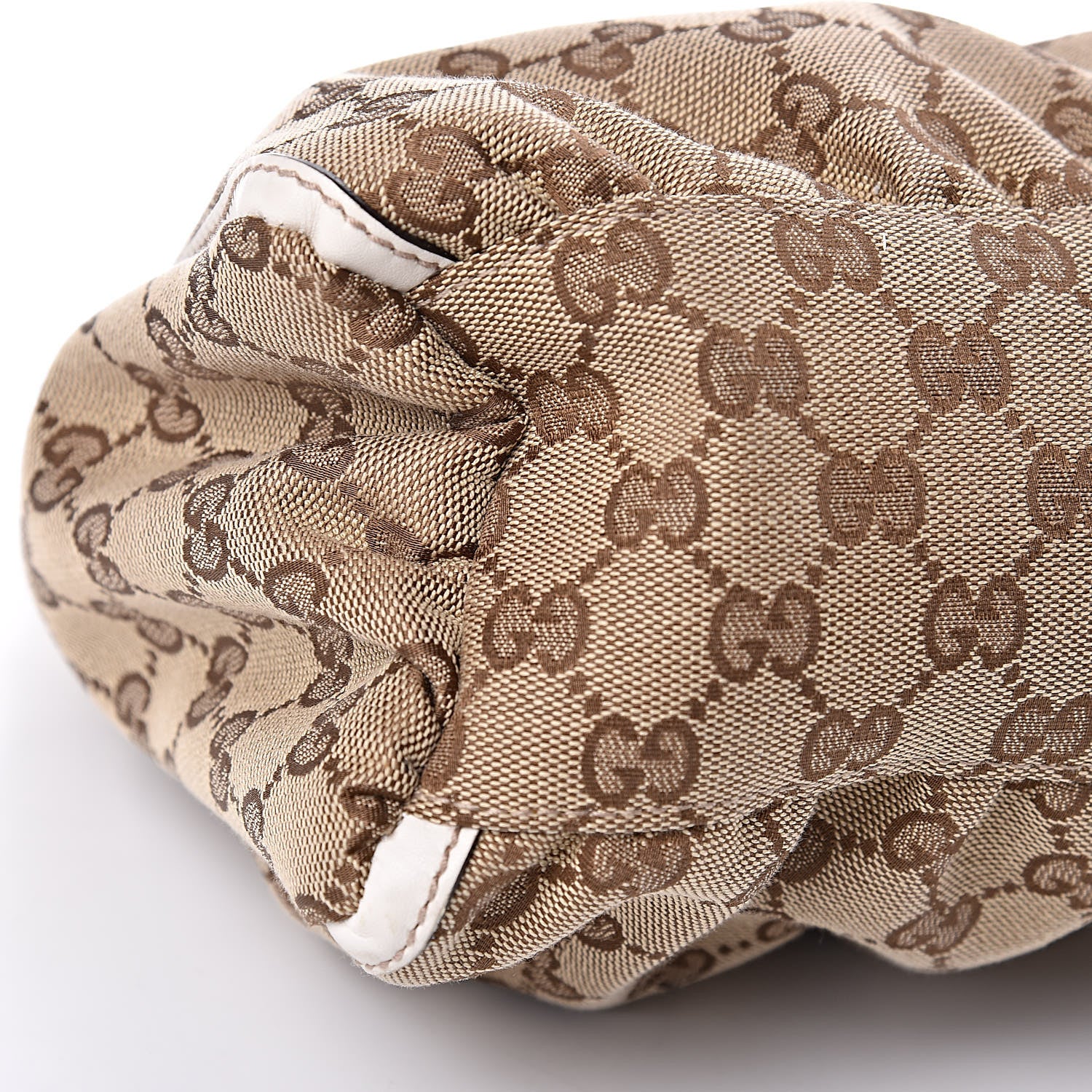 Gucci Monogram Medium D Gold Ring Hobo White 10 of 11