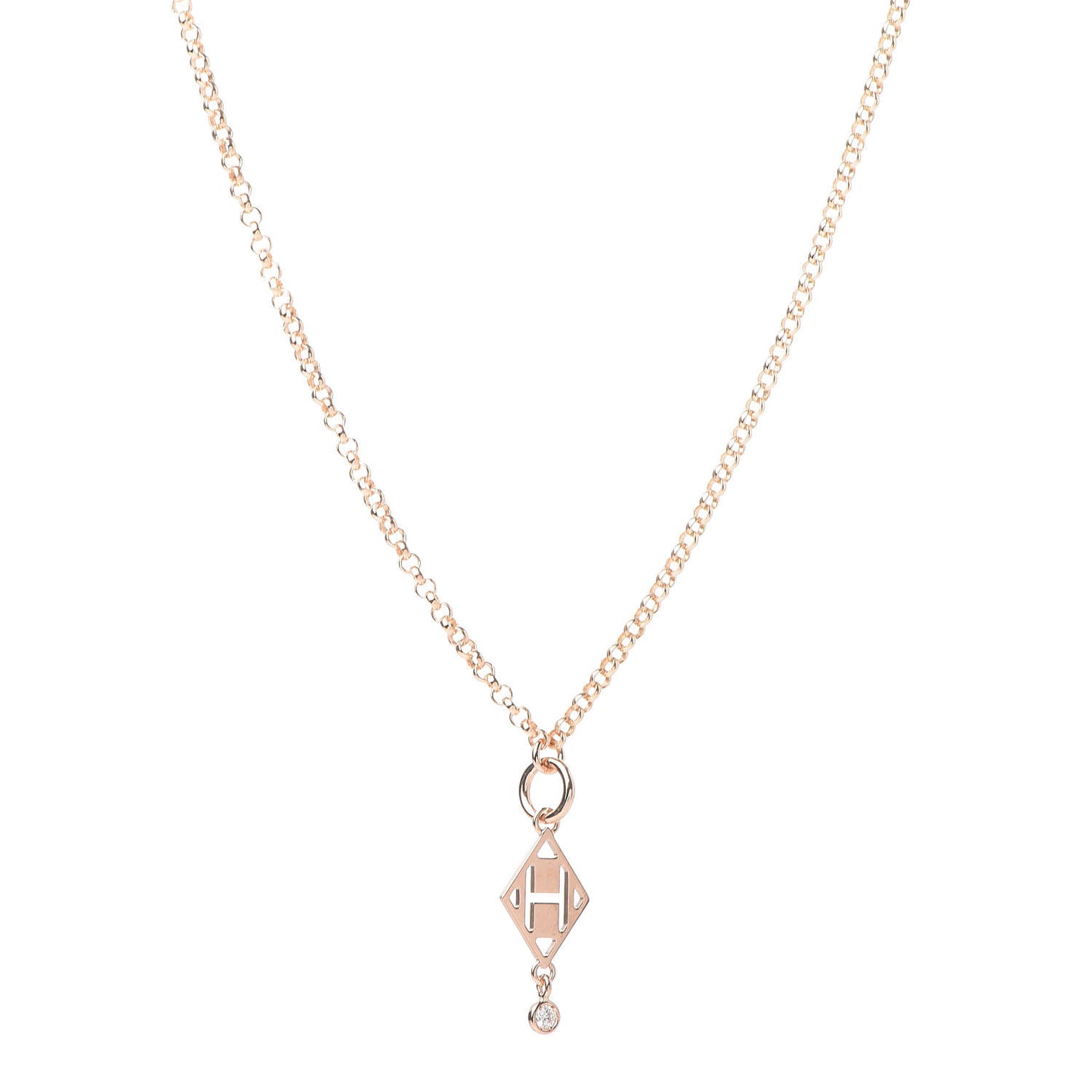 18K Rose Gold Diamond Gambade Pendant Necklace