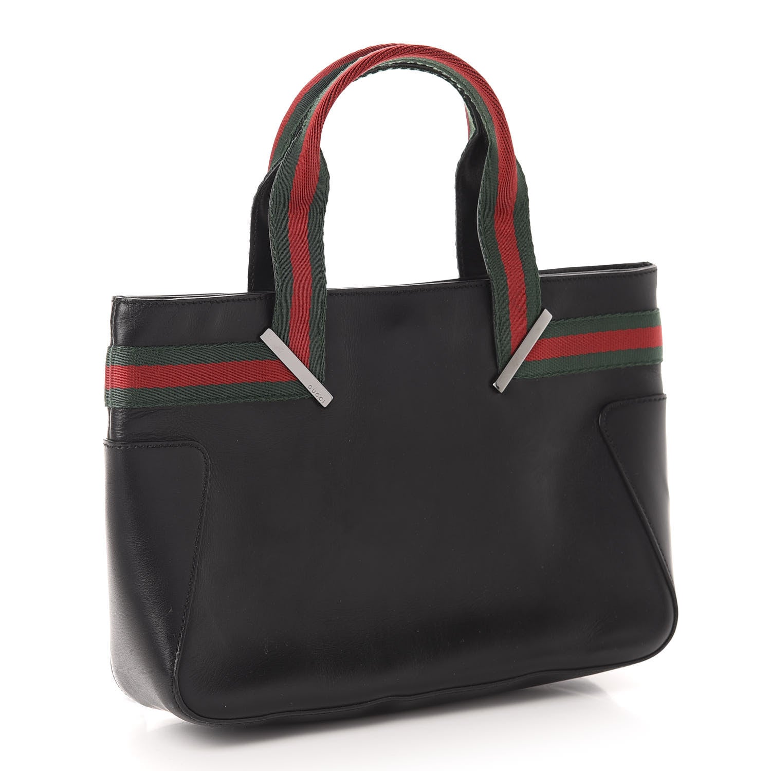 Gucci Calfskin Web Tote Bag Black 3 of 10