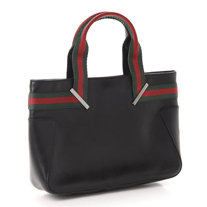 Gucci Calfskin Web Tote Bag Black 3 of 10