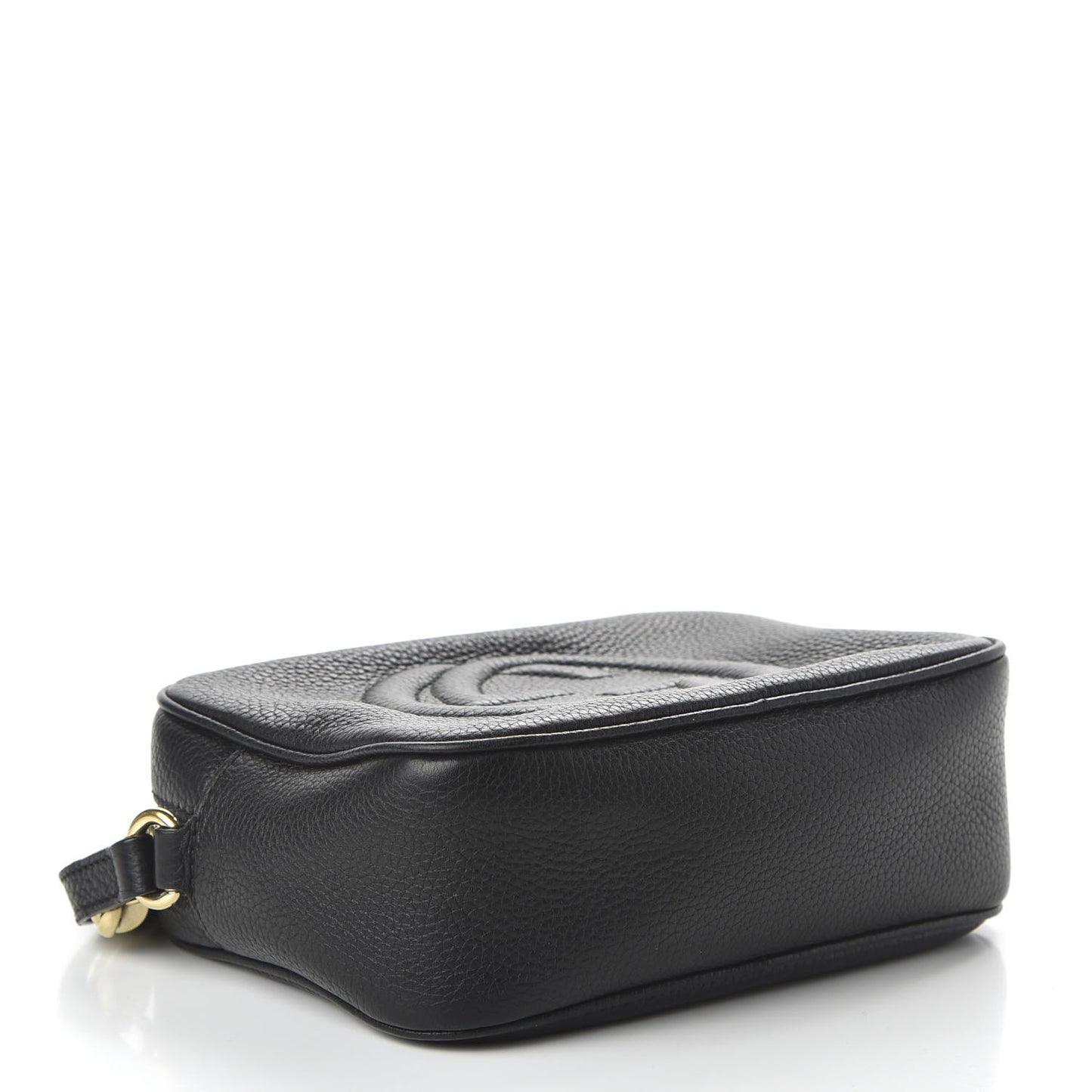 Pebbled Calfskin Small Soho Disco Bag Black