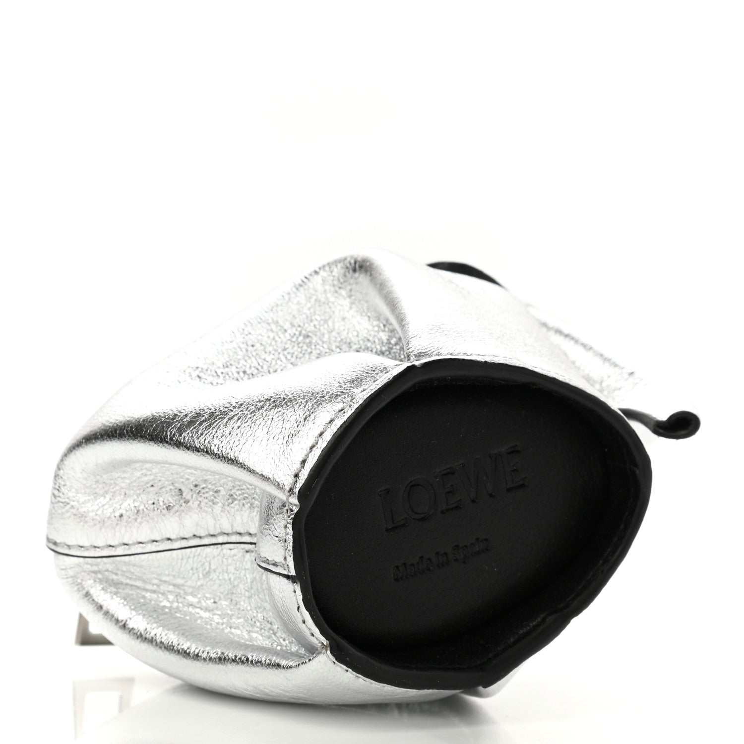Loewe Metallic Calfskin Elephant Coin Purse Silver 4 of 9