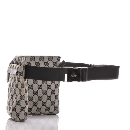 Gucci GG Monogram Web Double Pocket Belt Bag Navy 3 of 7