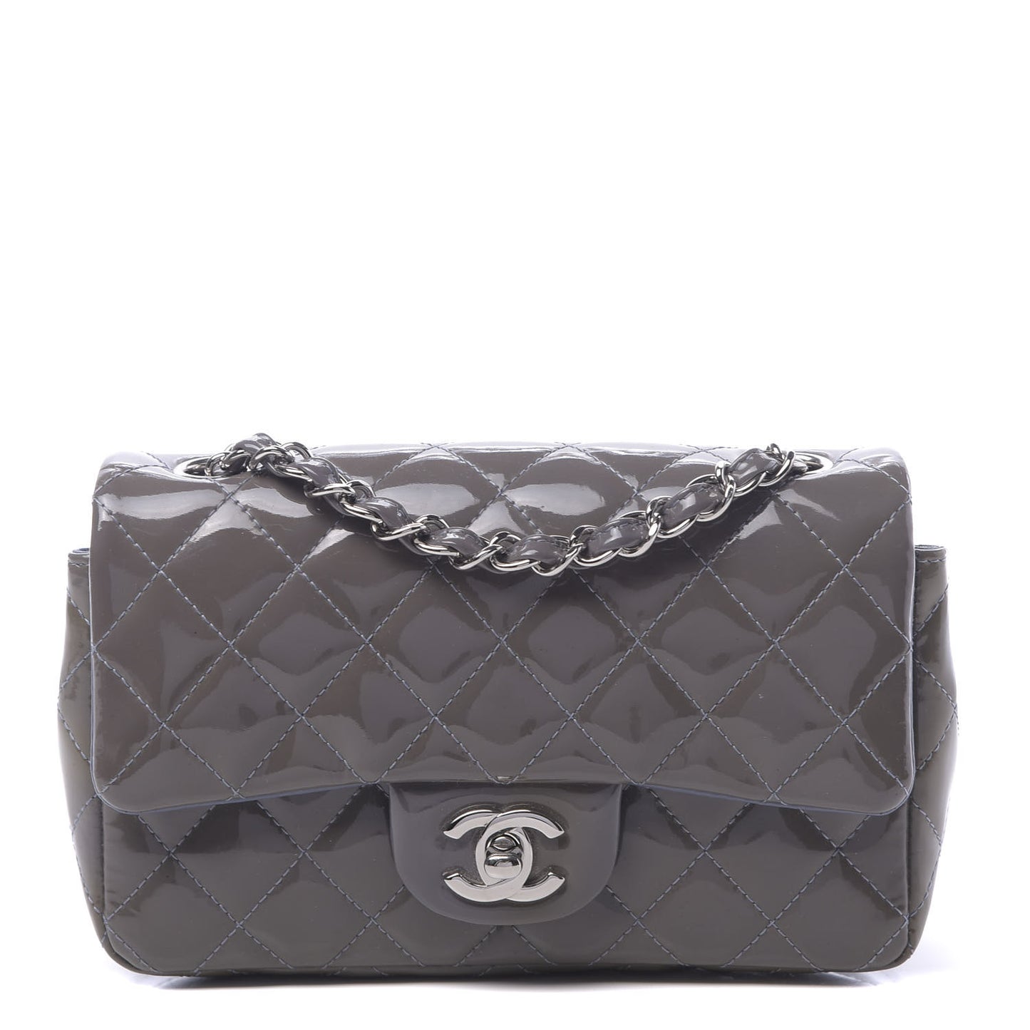Patent Quilted Mini Flap Lavender