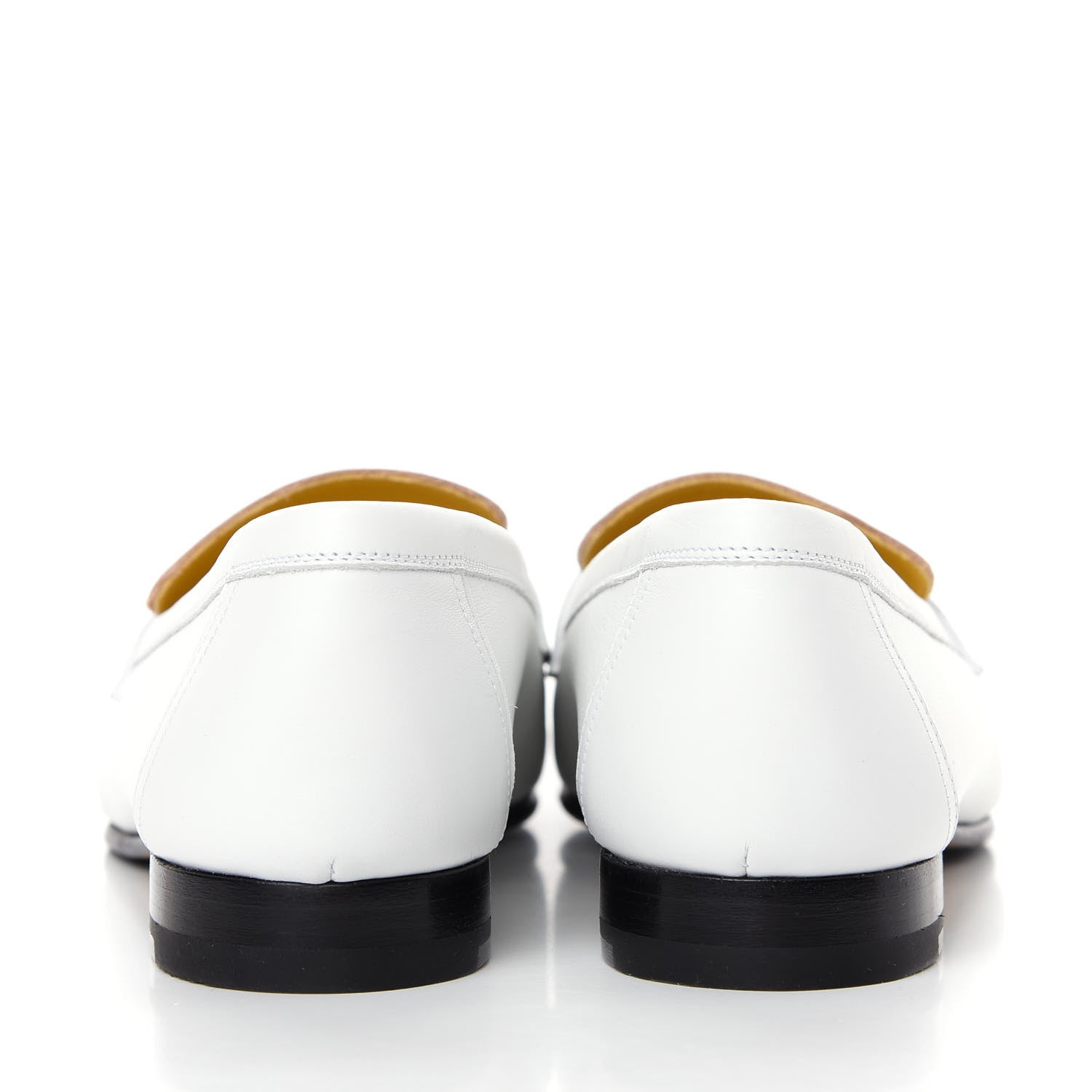 Hermes Calfskin Womens Paris Loafers 37.5 White Bois De Santal 7 of 11