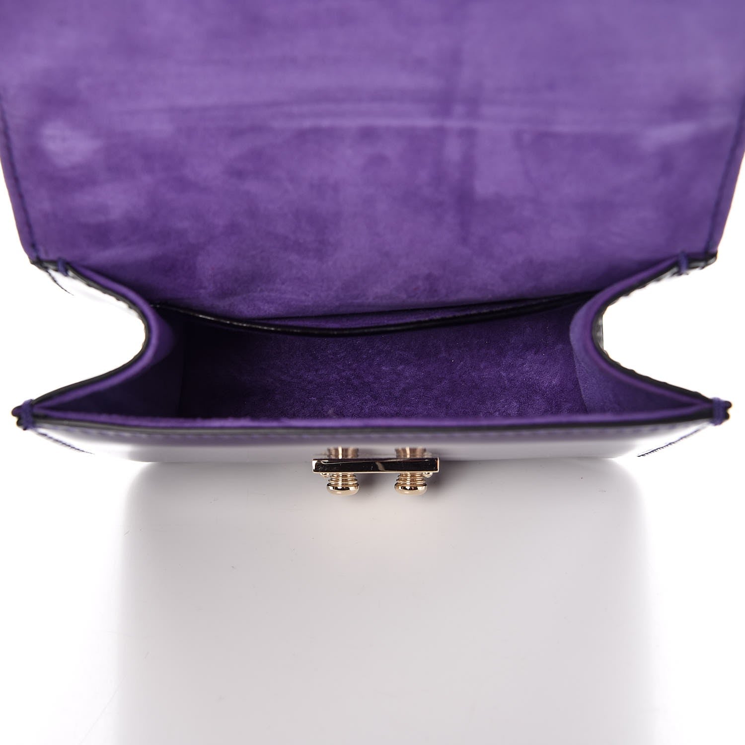 Valentino Garavani Patent Mini Glam Lock Rockstud Flap Purple 7 of 8