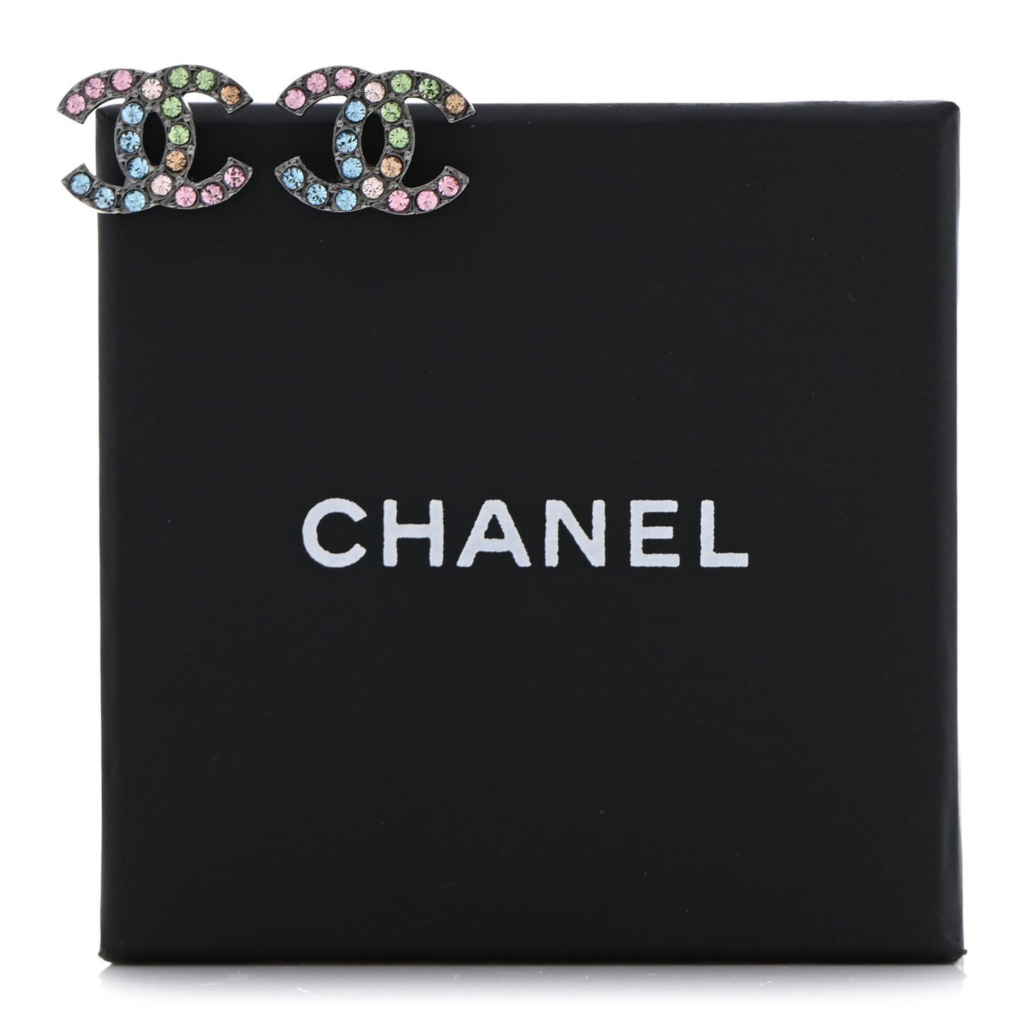 Ruthenium Crystal CC Earrings Multicolor