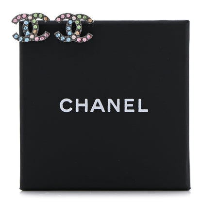 Chanel Ruthenium Crystal CC Earrings Multicolor 5 of 5