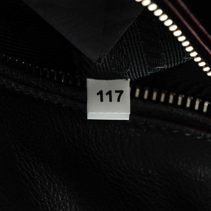 Prada Glace Calf Scamosciato Suede Mini Twin Pocket Tote Black Rosso 6 of 8