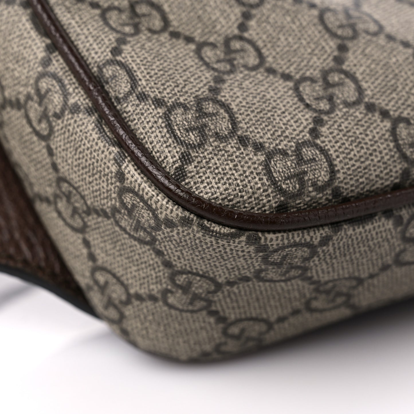 Soft GG Supreme Monogram Medium Ophidia Belt Bag Dark Brown