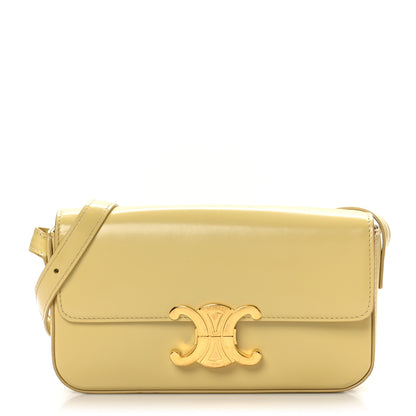 Celine Shiny Calfskin Triomphe Shoulder Bag Papyrus 1 of 9