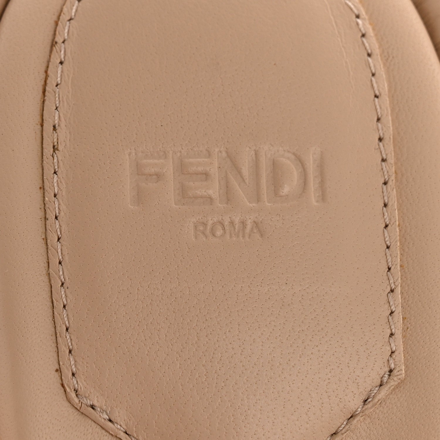 Fendi Nappa Baguette 60mm Slide Sandals 38.5 Buff 1854657