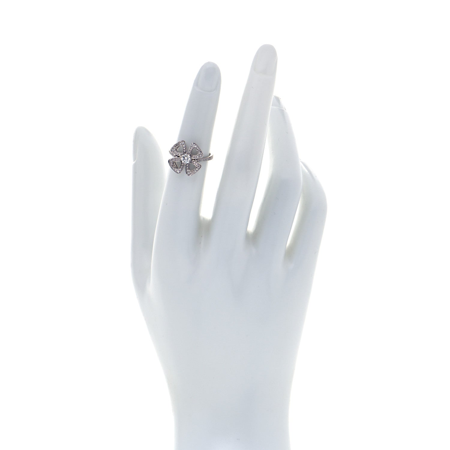 Bulgari 18K White Gold Diamond Fiorever Ring 48 4.5 2 of 6