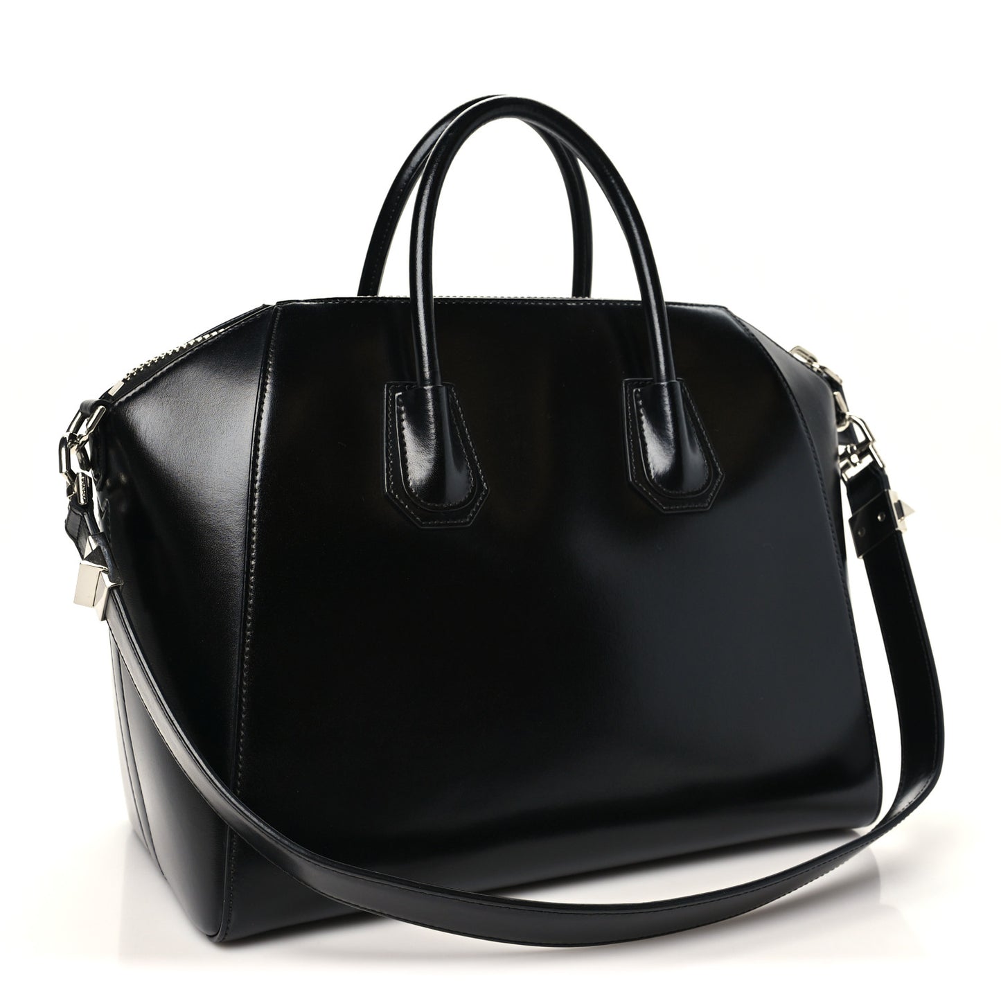 Shiny Lord Calfskin Large Antigona Black