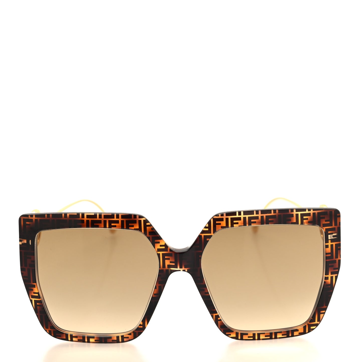 Acetate Metal F is Fendi FF Butterfly Sunglasses FF 0410/S Havana