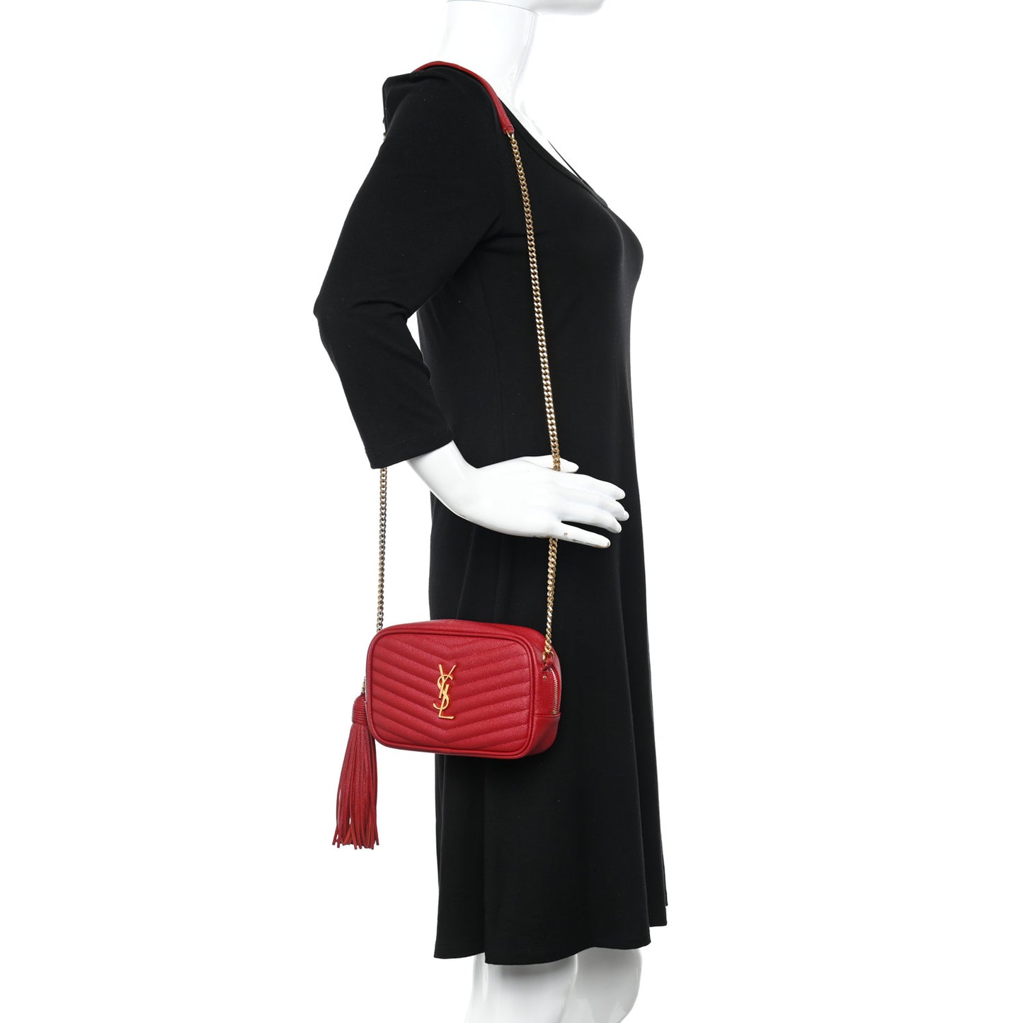 Grain De Poudre Matelasse Monogram Mini Lou Camera Bag Opyum Red