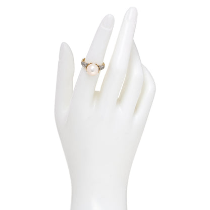 David Yurman 18K Yellow Gold Diamond Pearl Starburst Ring 51 5.75 2 of 5