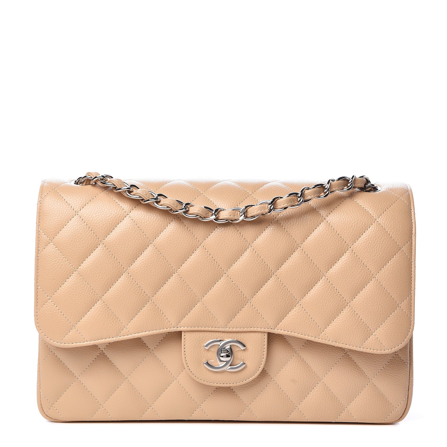 Chanel Caviar Quilted Jumbo Double Flap Beige Clair 1 of 11