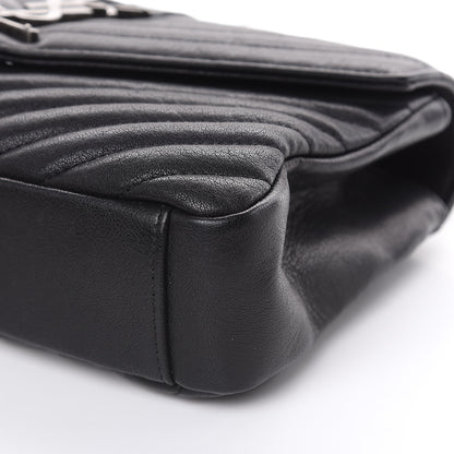 Saint Laurent Sheepskin Matelasse Chevron Monogram Medium College Bag Black 11 of 15
