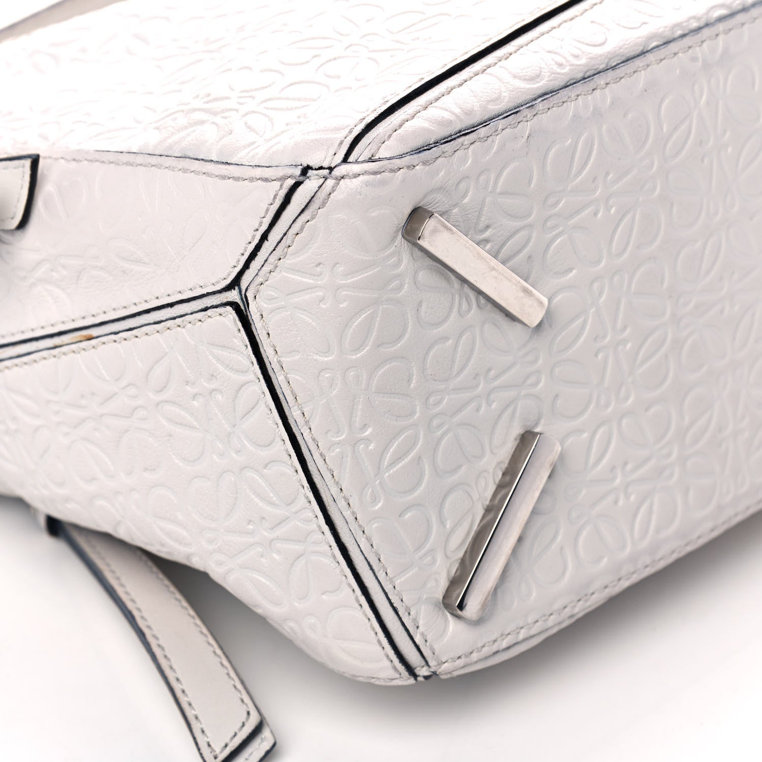 Loewe Calfskin Embossed Small Puzzle Bag White 9 of 12