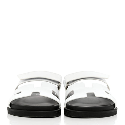 Hermes Calfskin Womens Chypre Sandals 39.5 White 2 of 9