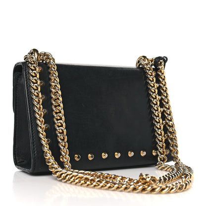 Gucci Calfskin Studded Small Padlock Shoulder Bag Black 3 of 10