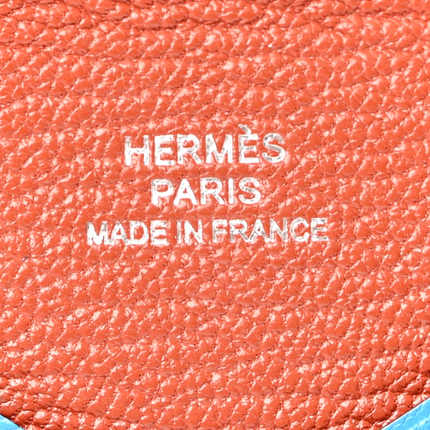 Hermes Chevre Mysore Verso Calvi Card Case Bleu Frida Cuivre 6 of 13