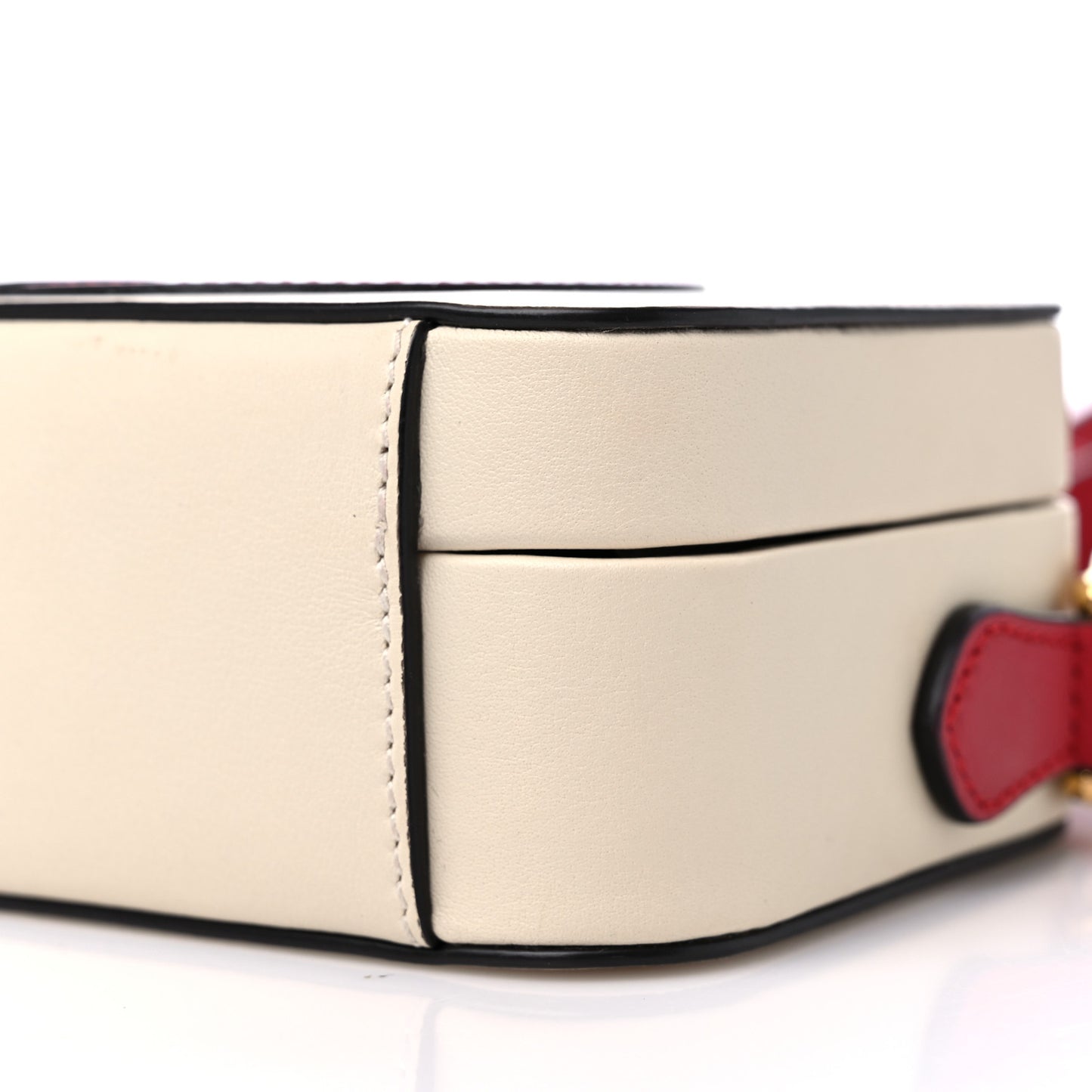 Vitello Eclipse Mini Interlocking G Shoulder Bag Mystic White Hibiscus Red
