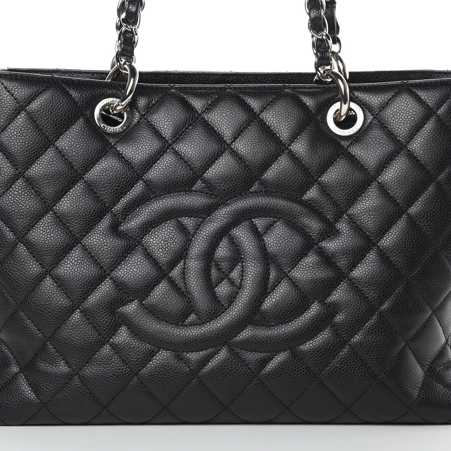 Caviar Quilted Grand Shopping Tote GST Black