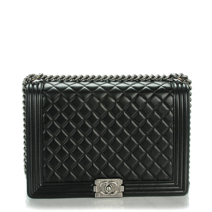 Chanel Lambskin Quilted Large Boy Flap Black 1 of 7