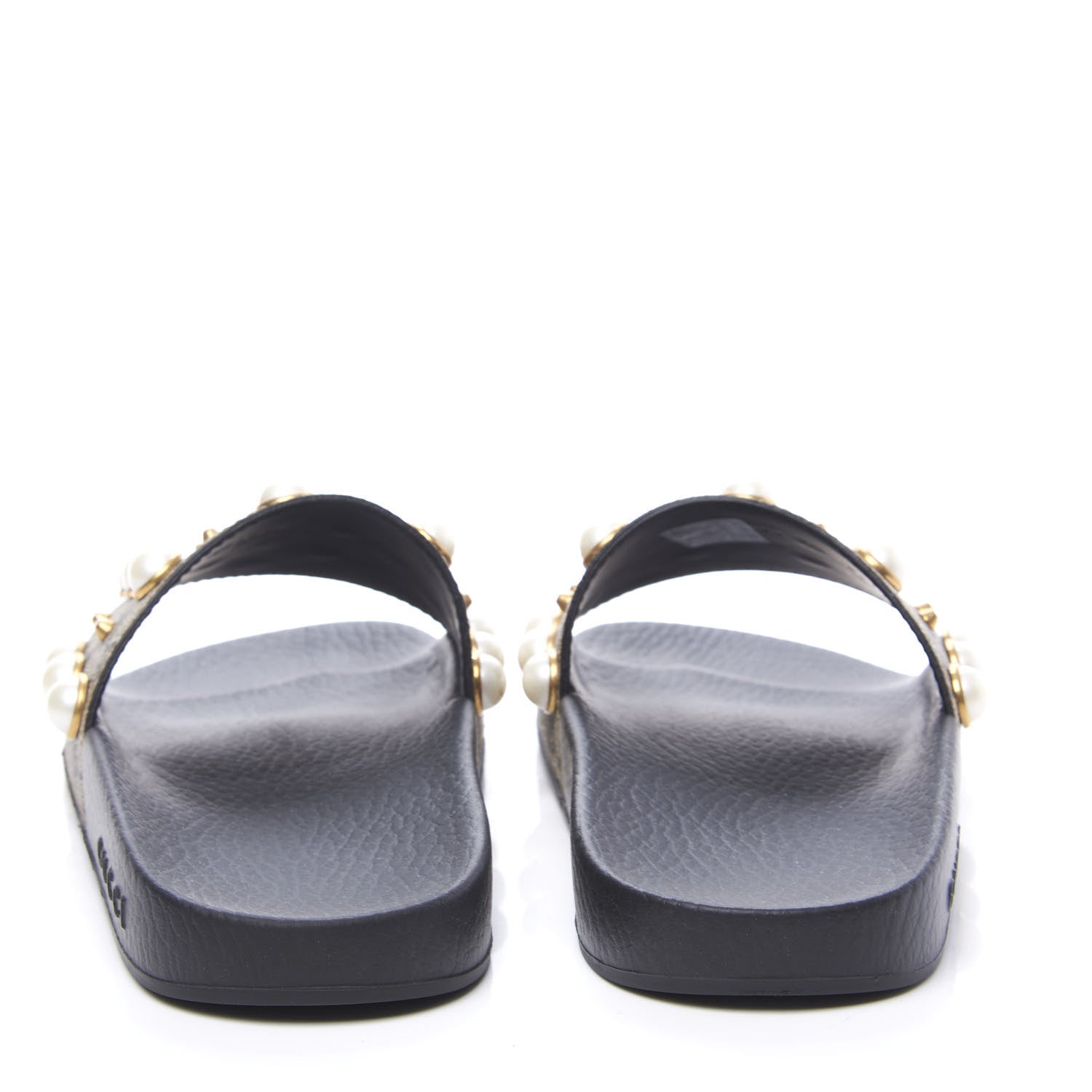 Gucci GG Supreme Monogram Pearls Slide Sandals 37 Beige 7 of 11