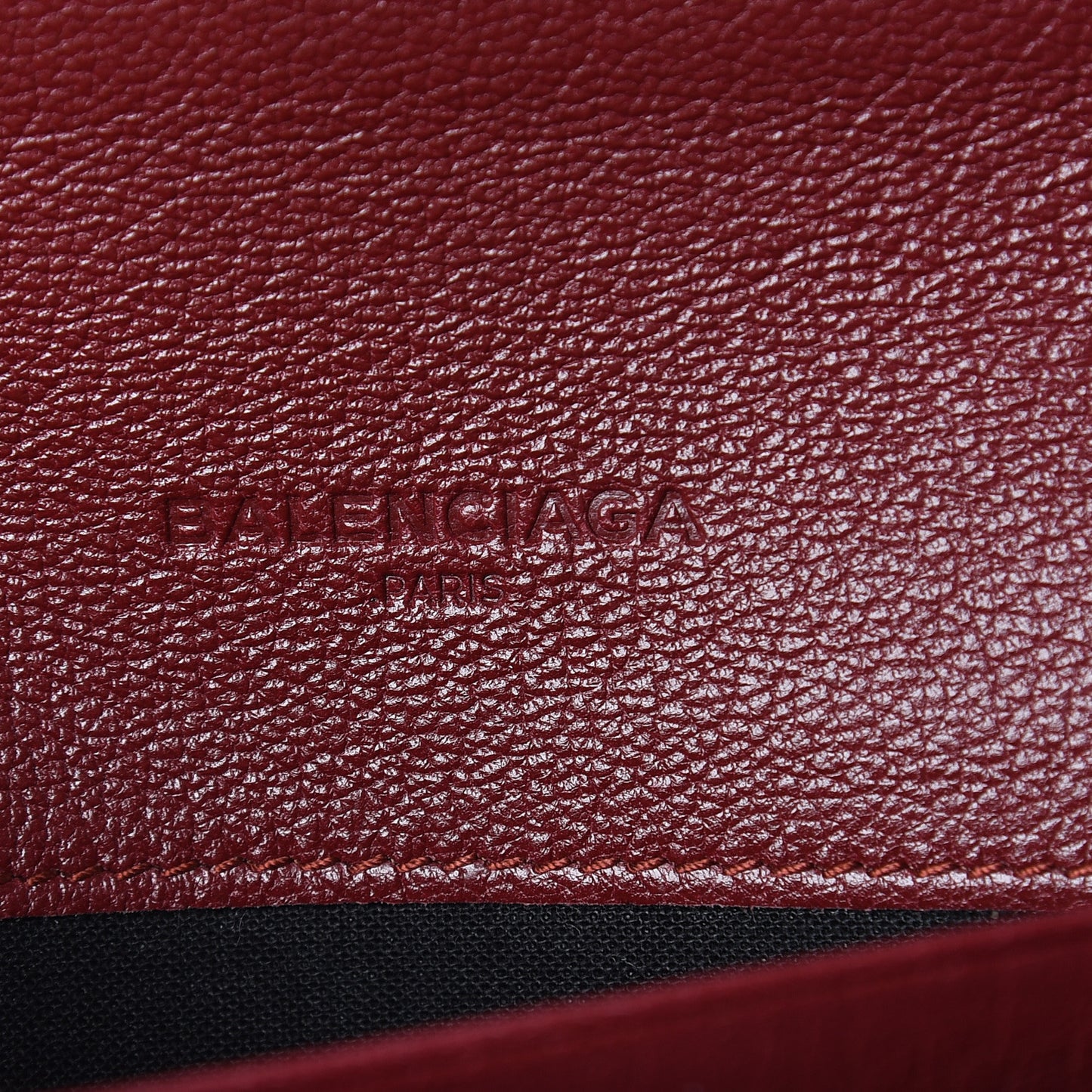 Chevre Gold Metallic Edge Hardware Money Wallet Bordeaux