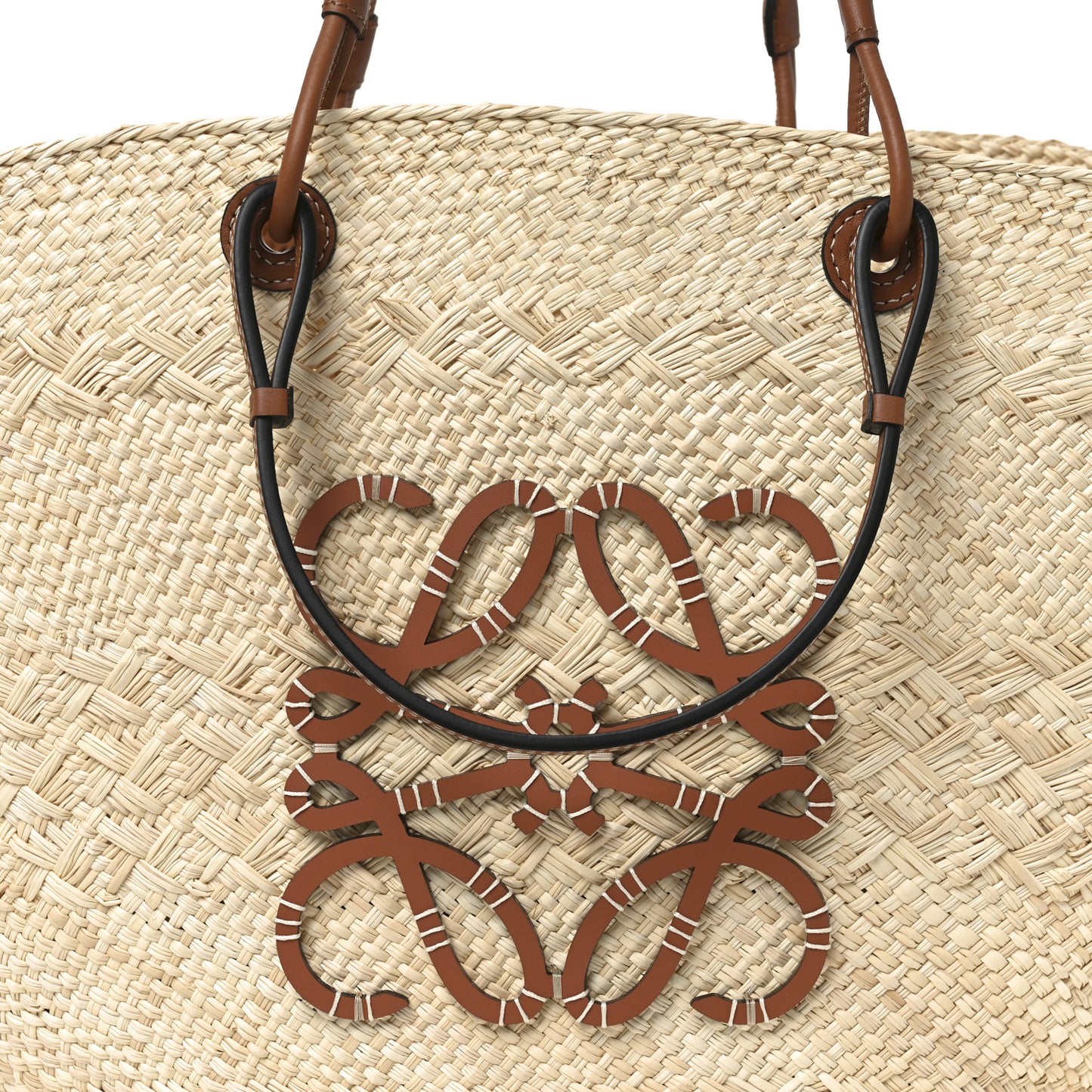 Iraca Palm Paulas Ibiza Large Anagram Basket Tote Bag Natural Tan