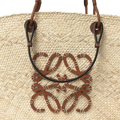 Loewe Iraca Palm Paulas Ibiza Large Anagram Basket Tote Bag Natural Tan 7 of 9