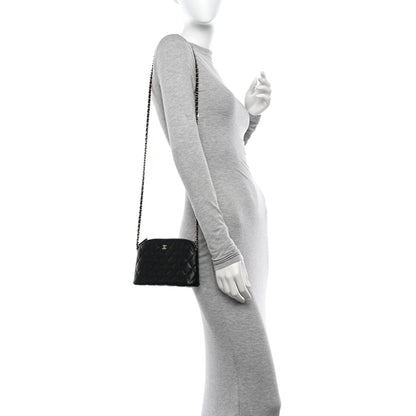 FASHIONPHILE Caviar Quilted Classic Clutch with Chain Black 2 of 10