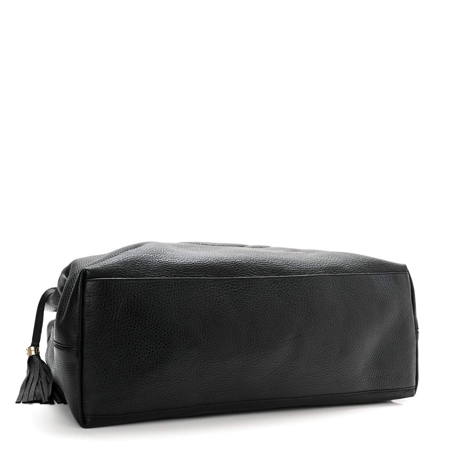 Pebbled Calfskin Large Soho Chain Shoulder Bag Black