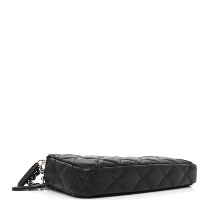 Chanel Lambskin Quilted Small Clutch With Chain Black 3 of 10